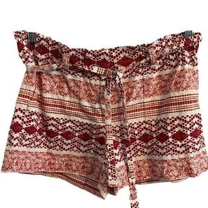 LOFT Cotton Shorts. Size 8. Red and White.